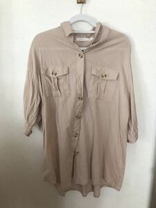 レイカズン　Ray ロングシャツ 5部袖　レディース　ブラウス　くすみカラー　フリーサイズ