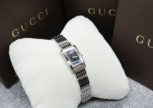 良品 グッチ 8600L Gメトロ ブラック GG柄 レディース時計 稼働品 GUCCI