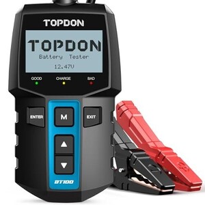 【新品送料無料】TOPDON BT100 バッテリーテスター 12V 自動車 バッテリーチェッカー 100-2000 CCA カー