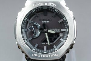 【美品・完動品】CASIO G-SHOCK GM-B2100D-1AJF カシオ Gショック タフソーラー シルバー SS スマートフォンリンク搭載 フルメタルモデル