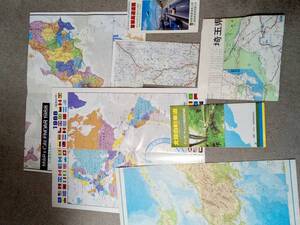 ◇　古地図　北陸自動車道　首都高速道路　世界地図　中古　傷み有り