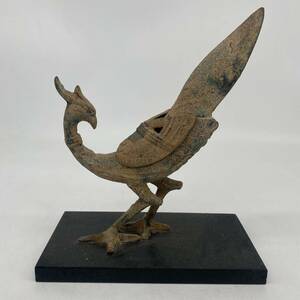 時代物 骨董品 鳥 置物 香炉 (縁起物 オブジェ 和風 李朝 高麗 中国 韓国 美術 現代アート 仏像 孔雀 YO3C11