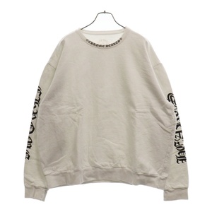 CHROME HEARTS クロムハーツ SWTSHRT PLVR ネックロゴプリントスウェットトレーナー ホワイト