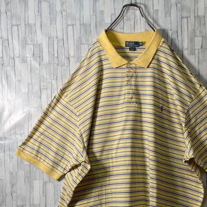 超ビッグサイズ 4XLT Ralph Lauren ポロシャツ イエローボーダー