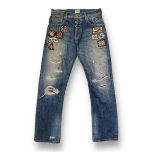 FIVE-O DUPPIES PATCH DAMAGE DENIM PANTS JEANS size M パッチダメージデニムパンツ ジーンズ 店舗受取可