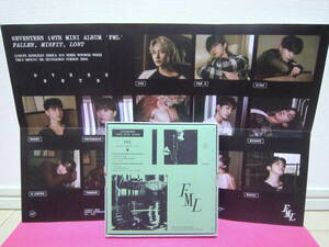 K-POP♪ SEVENTEEN 10th Mini Album「FML」Fallen, Misfit, Lost 韓国盤CD+ポスター他／美品！※厚みの関係から簡易梱包※セブチ