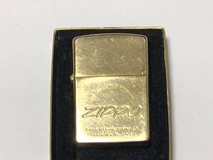 ケース付き ZIPPO ジッポー柄　ゴールド 1989年製 アメリカ オイルライター MADE IN USA