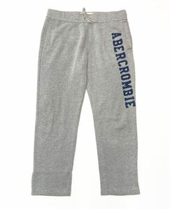 衝撃プライス！ファン待望モデル！【Abercrombie&Fitch アバクロンビー&フィッチ】アップリケロゴ スウェットパンツ【M】グレー N-M25