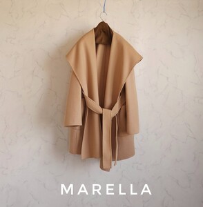 超高級 美品 希少 MAXMARA 憧れの一級品ダブルフェイスガウンコート 大人気ガウン×フーデットデザイン マックスマーラ marella マレーラ 