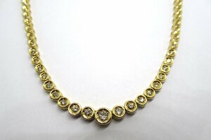 【新品仕上げ済】K18 ネックレス ダイア 2.00ct ダイヤモンド テニスネックレス フルダイヤ ゴールド ランクA diamond NBJ