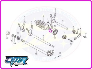 【新品】 ノックピン（シフトドラム） NSR250R ドラムセンターMC16 MC18 MC21 MC28 96220-40080