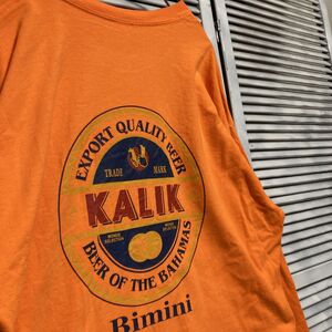 AVSH 1スタ オレンジ ビール Tシャツ 長袖 ロンT KALIK カリック アルコール ロゴ 90s 00s ビンテージ 古着 卸 仕入れ kg