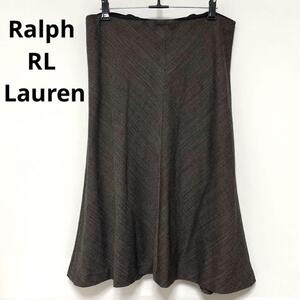 Ralph RL Lauren ラルフローレンフレアスカート 5f ウール100