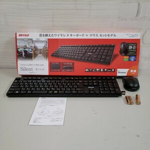 6070818★バッファロー BUFFALO ワイヤレス 無線 静音フルキーボード 静音マウス セット 高耐久 電池長持ち BSKBW325SBK