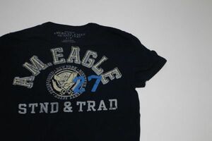 【古着 美品アメリカンイーグルアウトフィッターズ刺繍Tシャツ紺色S】AMERICANEAGLE OUTFITTERSニューヨーク