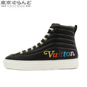 101731806 ルイヴィトン LOUIS VUITTON ステラー ライン ハイカットスニーカー ブラック レザー 靴 38 スニーカー レディース