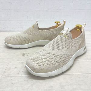 和526★ SKECHERS STRETCH スケッチャーズ スリッポン カジュアル キラキラ シューズ 23 オフホワイト レディース