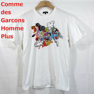 【良品】コムデギャルソンオムプリュス　ポッププリントＴシャツ　アルベロベロ　COMME des GARCONS Homme Plus　サイズＳ　白