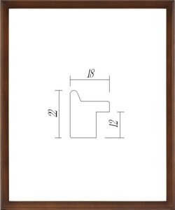 デッサン用額縁 木製フレーム 9787 半切 ブラウン