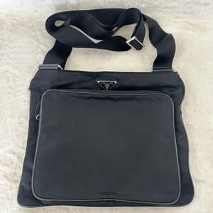 △美品 PRADA プラダ ショルダーバッグ VA0188 VIAGGIO NERO ナイロン ブラック 三角ロゴ 斜め掛け メッセンジャー/管理6111A32-01260001