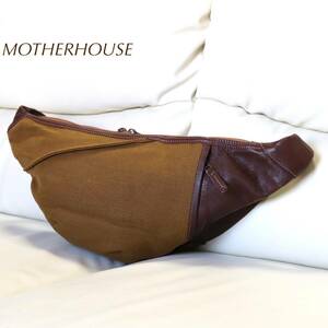 MOTHERHOUSE マザーハウス　帆布　キャンバス　ボディバッグ　三日月型