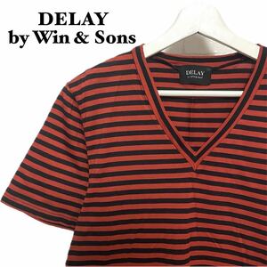 DELAY by Win & Sons ディレイバイウィンアンドサンズ ボーダーTシャツ DW22-T-002 size3 赤黒