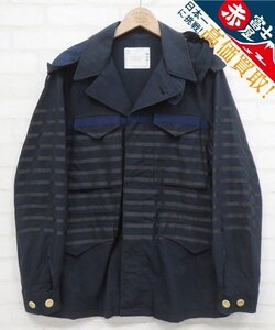 8T6059/sacai M-65 ミリタリー ボーダージャケット 13-00408M サカイ