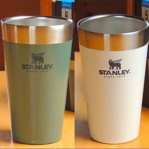 スタンレーSTANLEYスタッキング真空パイント2個セット☆グリーン＆ホワイト 正規品　アウトドア キャンプ 真空断熱 保冷保温タンブラー