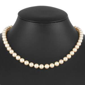 ミキモト MIKIMOTO ネックレス 42.5cm K14YG パール 6.5-7.0mm オールノット レディース