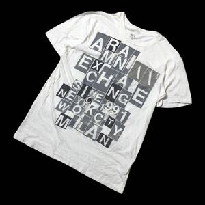 ● A/X ARMANI EXCHANGE アルマーニ エクスチェンジ ● ビッグ ロゴ プリント 半袖 Tシャツ ホワイト M