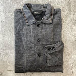 kolor カラー 長袖 ポロ シャツ 襟 チェーン ポロシャツ POLO SHIRT L/S 大人 オシャレ デザイン グレー 系 サイズ 2