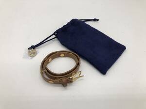 【中古品】TORY BURCH トリーバーチ レザー ブレスレット 保存袋付き ブレス ファッション アクセサリー ハイブランド U241009