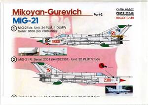 1/48 Print Scaleプリントスケールデカール　48-202　MiG-21 Polish Air Force Part 2