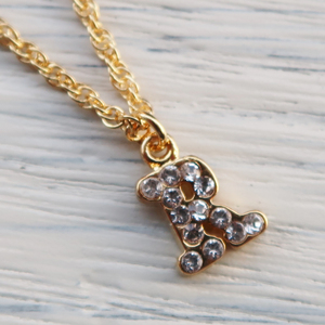 The Delight INITIAL PAVE PENDANT イニシャル　パヴェ　ペンダント　ネックレス　スワロフスキー　ゴールド R