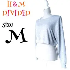 ♣H&M Divided ☆ ショート丈トレーナー US M グレー 長袖