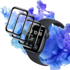 【在庫処分】対応 Apple Watch Series SE 40mm フィルム 【3枚セット】 対応 Apple Watch Series 6 / 5 / 4 / SE 40mm 保護フィルム 柔軟なTPU製 炭素繊維 3D曲面 カバー 24時間自動