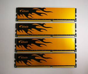 保証あり Elixir製 DDR3 1600 PC3-12800U メモリ 4GB×4枚 計16GB デスクトップパソコン用 金属カバー付き