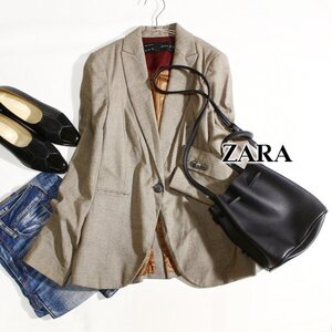 美品 ザラ ベーシック ZARA BASIC 綺麗め スーツ生地 ジャケット XS 秋 合服 24C10