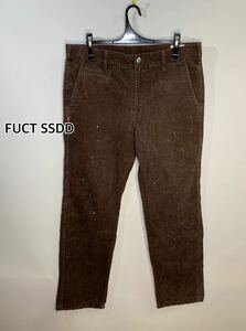 稀少！■FUCT ファクト　SSDD■コーデュロイジーンズ　ペンキ加工:W34☆BH-654