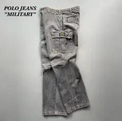 I15 POLO JEANS "MILITARY" ブラックデニム カーゴパンツ