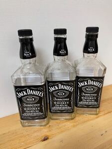 ☆3本セット ジャックダニエル ブラック 700ml 空瓶 空き瓶 びん☆ディスプレイ