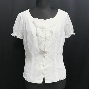 東京ソワール/COCCOLUSSI/ココラッシー★半袖フリルブラウス【レディース11/white/白】Tops/Shirts◆BH713