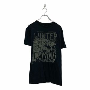 GAME OF THRONES 半袖 プリント Tシャツ L ブラック クルーネック 古着卸 アメリカ仕入 a607-6502