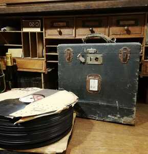 ヴィンテージ LPレコード用 ケース 収納箱 インテリア 古民家 古道具 アンティーク レトロ レコード44枚セット 大量 まとめて