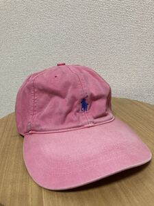 USA古着 RALPH LAUREN ラルフローレン キャップ帽子 ピンク ワンサイズ