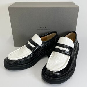 新品 JieDa LEATHER LOAFERS ローファー 定価53,900円 size42 ブラック×ホワイト Jie-STD-GD11 ジエダ