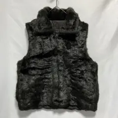 90s reversible fake fur vest y2k grunge