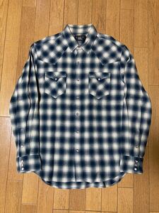 RRL ウエスタンシャツ L シャドー チェック 長袖シャツ オンブレ ラルフローレン ジョニーデップ ネルシャツ