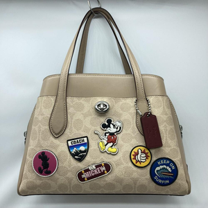 【中古】DISNEY×COACH ローラ キャリーオール30 ディズニー コーチ ブラウン 3893 [240019474242]