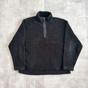 90s Old GAP オールドギャップ ブラック 黒 プルオーバー ハーフジップ パイル フリース ジャケット / 古着 ビンテージ ヴィンテージ 00s